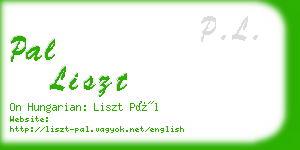 pal liszt business card